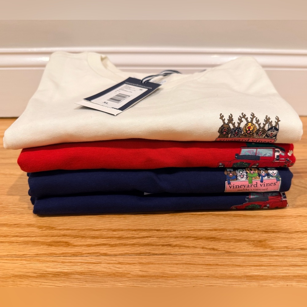 Vineyard Vines Kids' Winter Pups Logo Box Long-Sleeve Tee